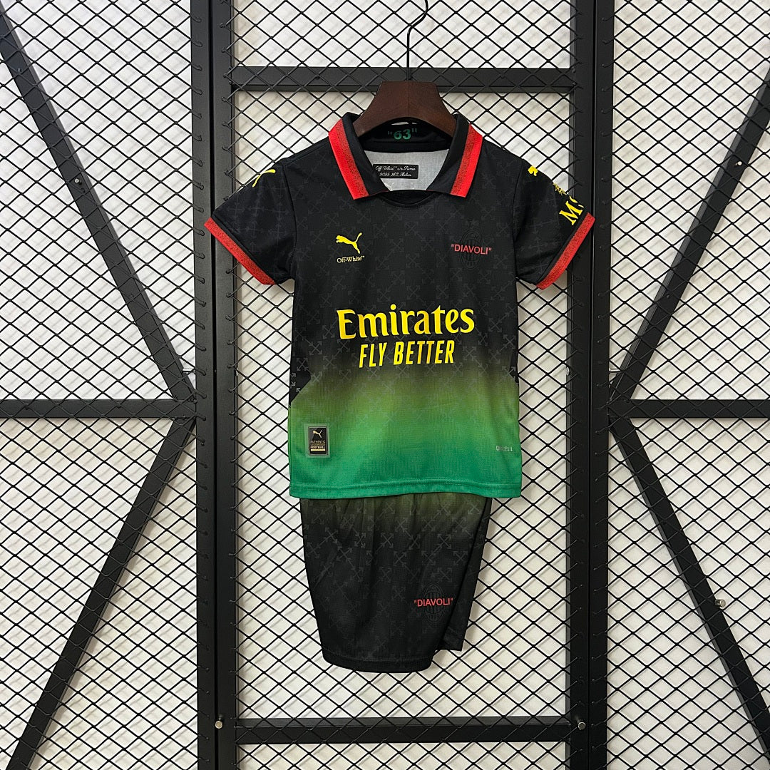 Conjunto Niños AC Milan Negra y Gris Claro Edición Especial 2025/26 - frente