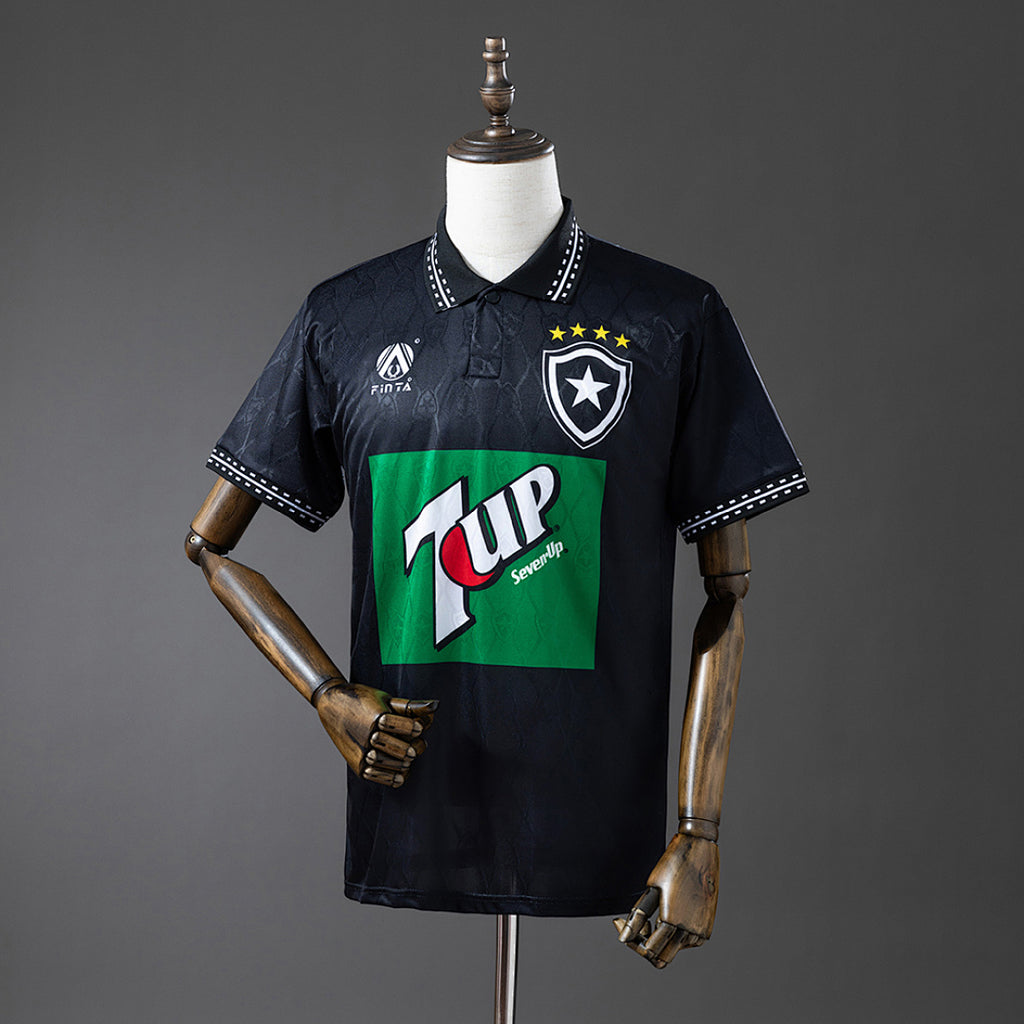 Camiseta Retro Botafogo Visita Negra y Gris 1995 - frente