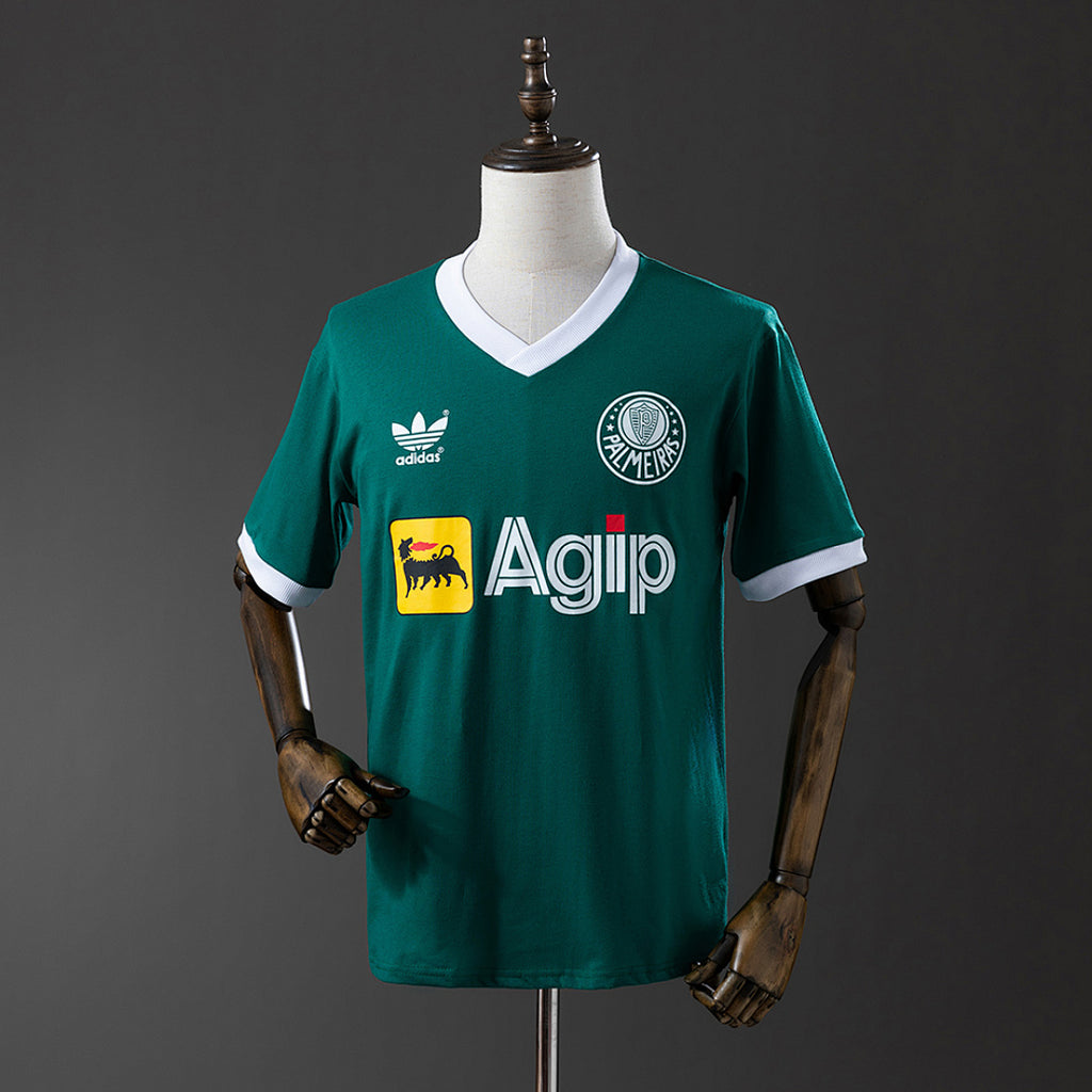 Camiseta Retro Palmeiras Local Negra y Turquesa 1987 - frente