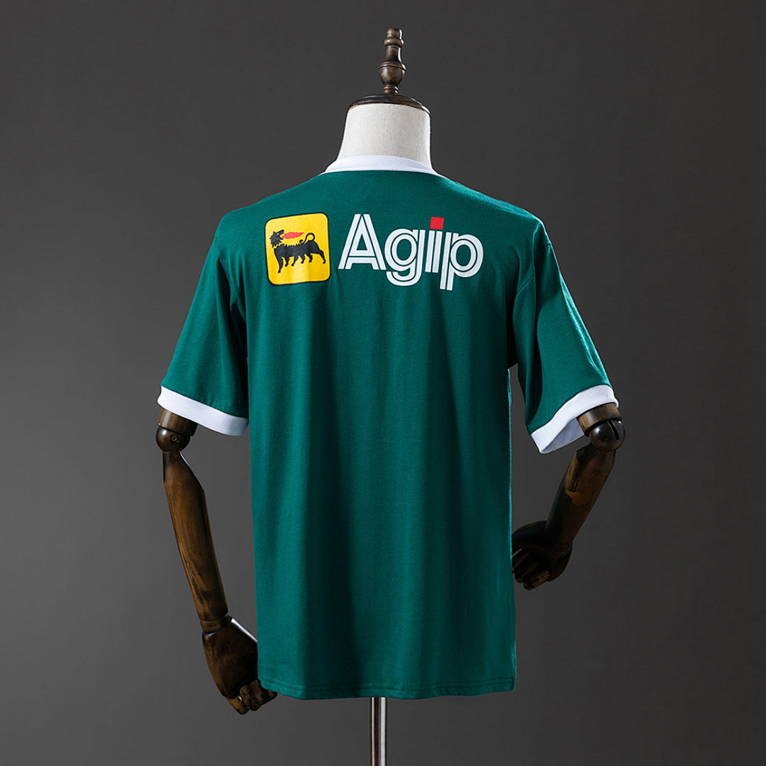 Camiseta Retro Palmeiras Local Verde Oscuro y Gris 1987 - espalda