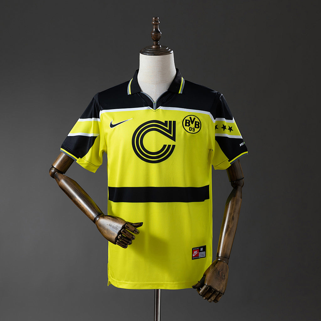 Camiseta Retro Borussia Dortmund Local Negra y Amarilla 96/97 - frente
