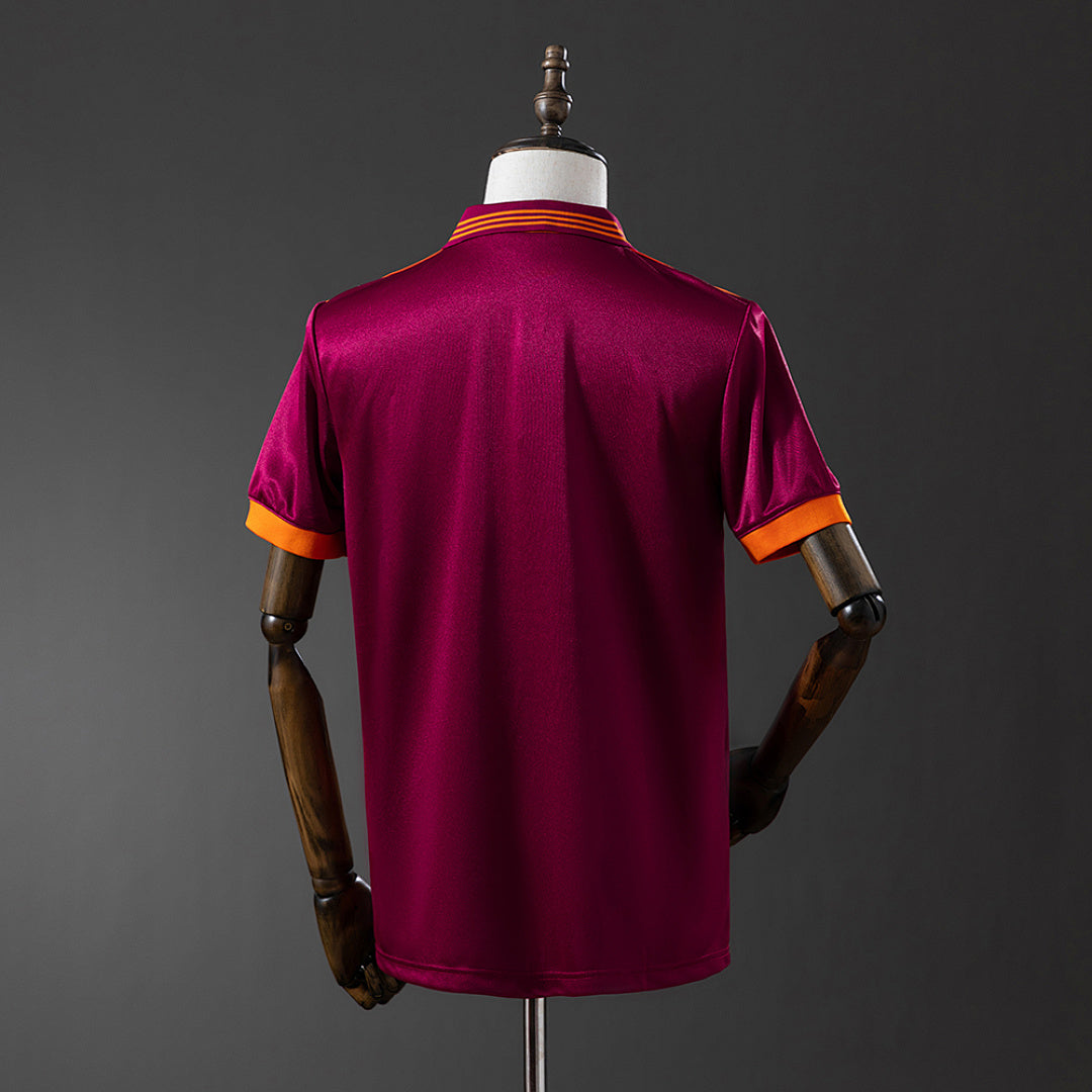 Camiseta Retro AS Roma Local Roja y Gris 92/94 - espalda