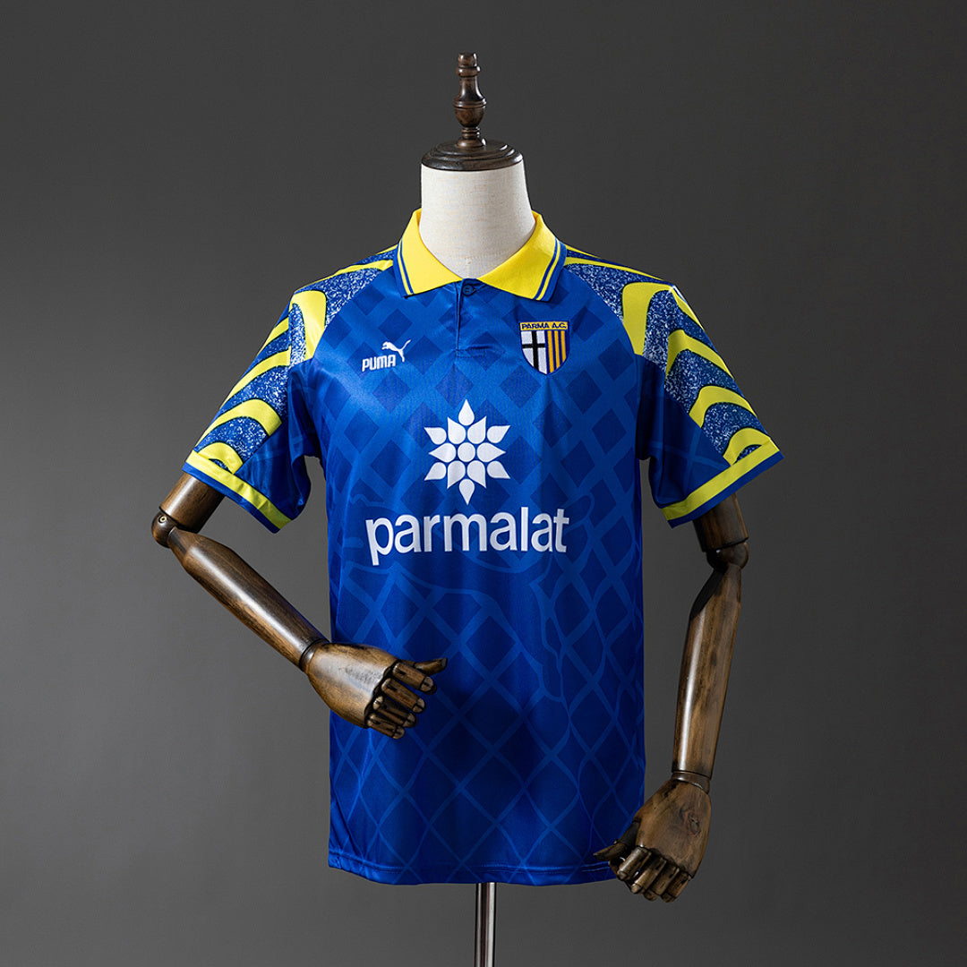 Camiseta Retro Parma Calcio Visita Azul Marino y Gris 95/97 - frente