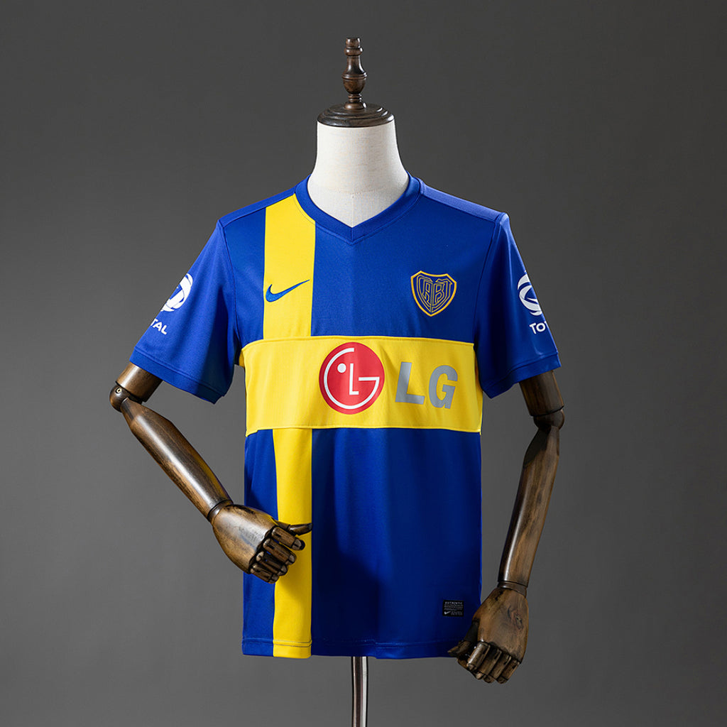 Camiseta Retro Boca Juniors Local Gris y Azul Marino 09/10 - frente