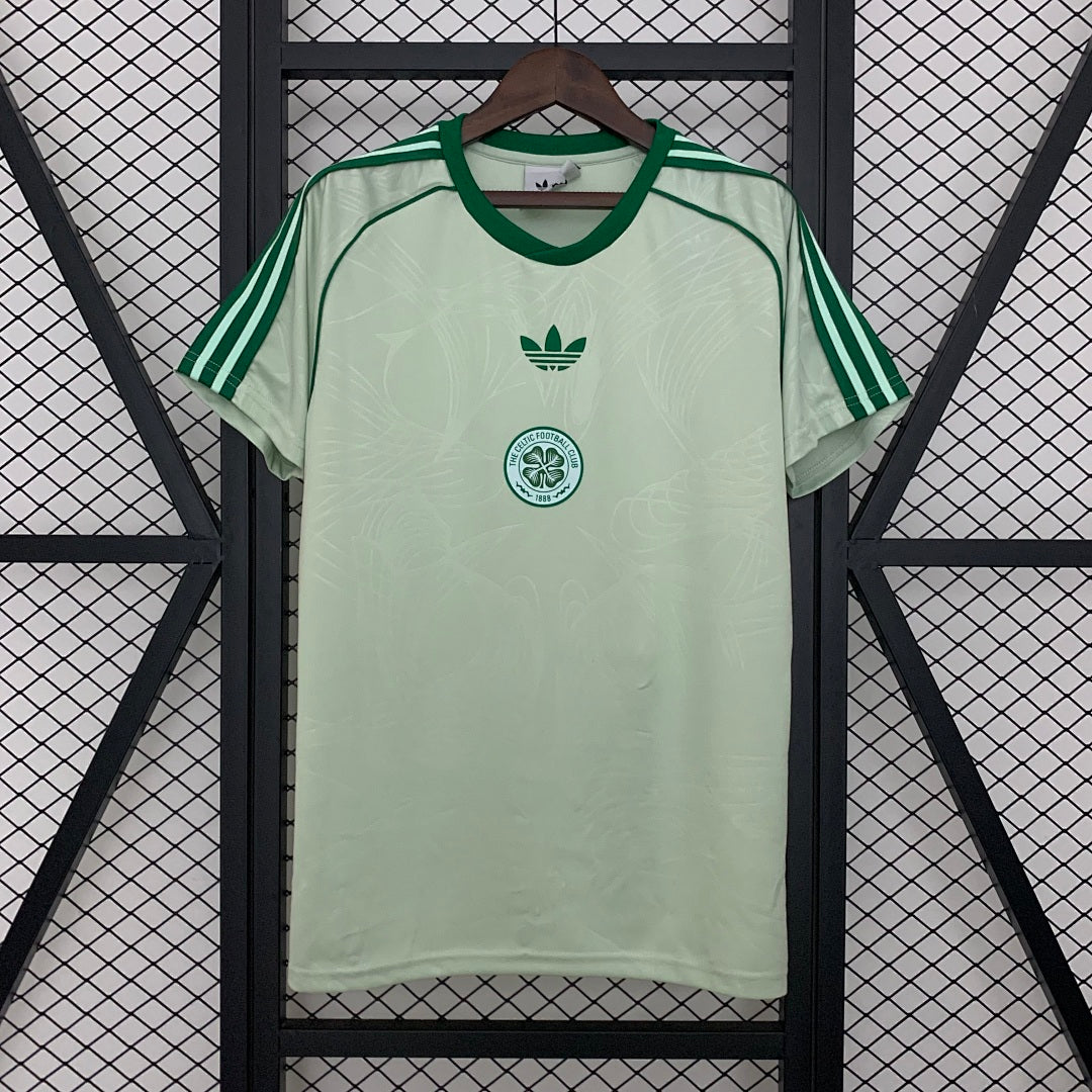 Camiseta Celtic Gris Claro y Negra Edición Especial 2025/26 - frente