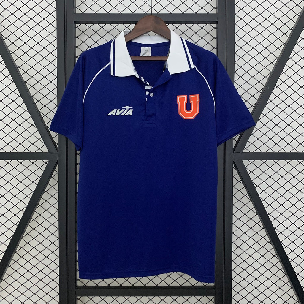 Camiseta Retro U. de Chile Local Azul Marino y Gris 1993 - frente