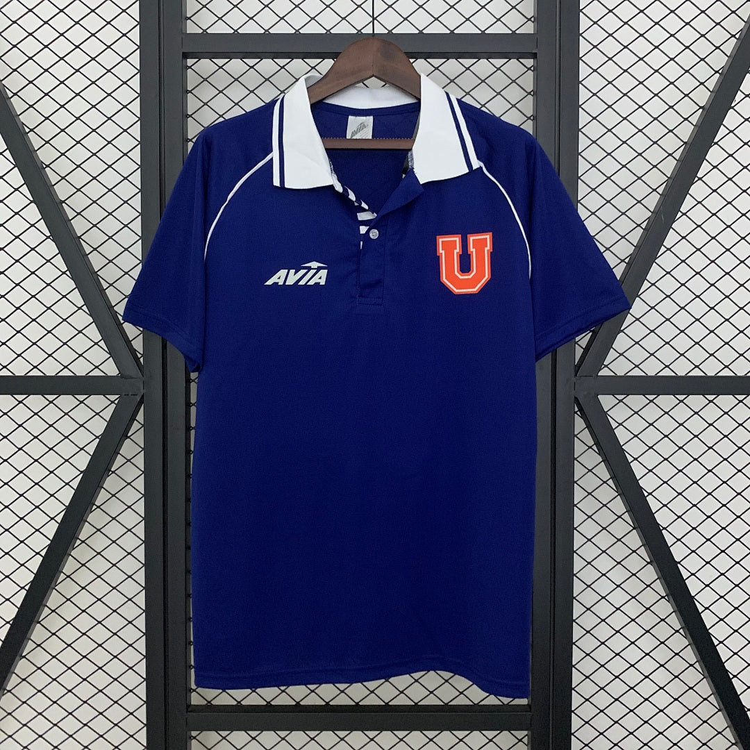 Camiseta Retro U. de Chile Local Azul Marino y Gris 1993 - frente