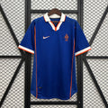 Camiseta Retro Países Bajos Local Azul Marino y Negra 1998 - frente