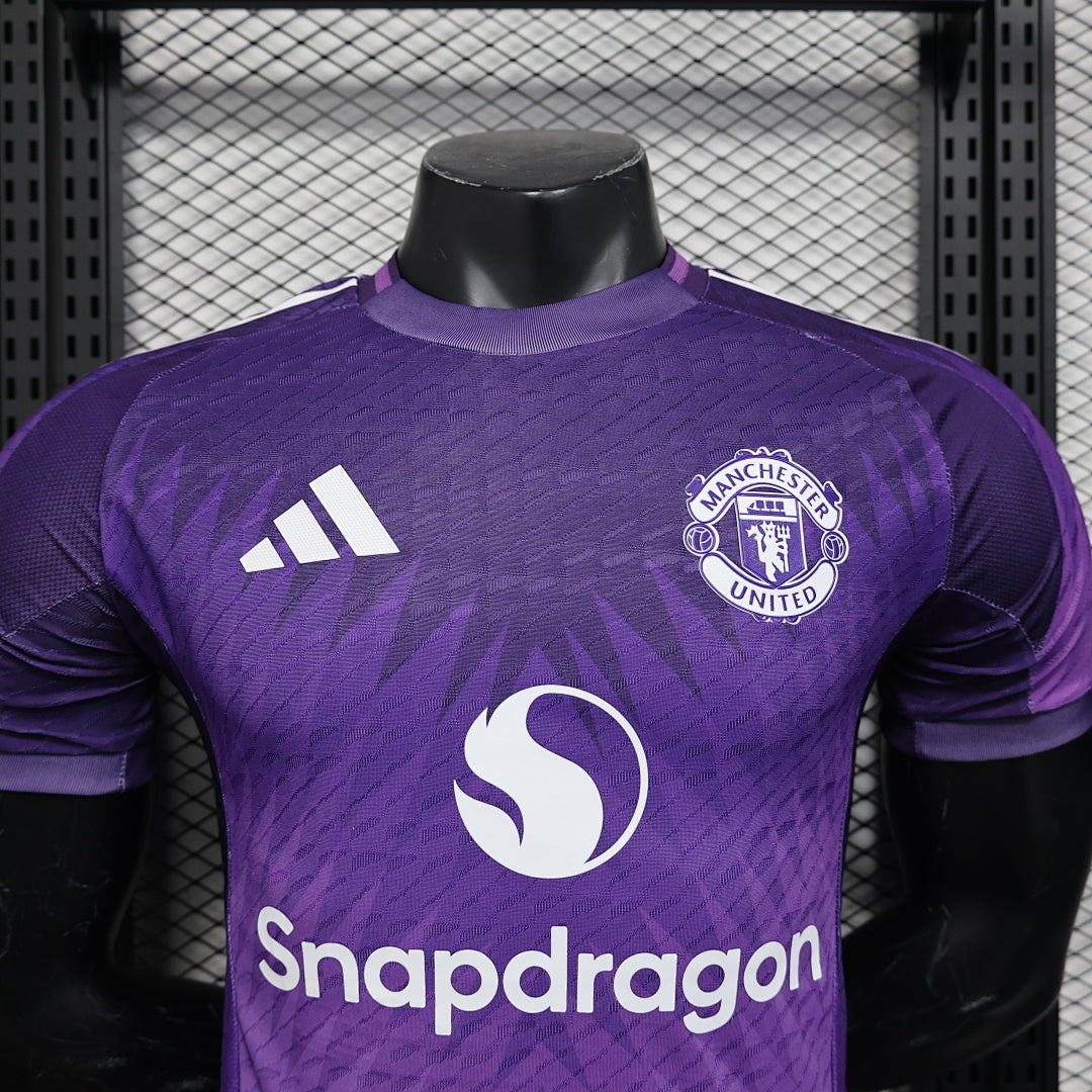 Camiseta Manchester United Morada y Gris Edición Especial 2025/26 Versión Jugador - espalda