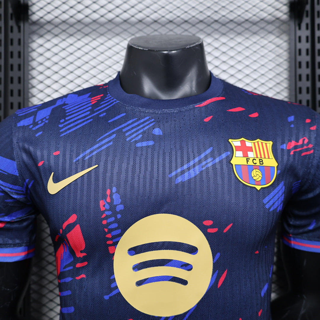 Camiseta FC Barcelona Azul y Azul Marino Edición Especial 2025/26 Versión Jugador - espalda