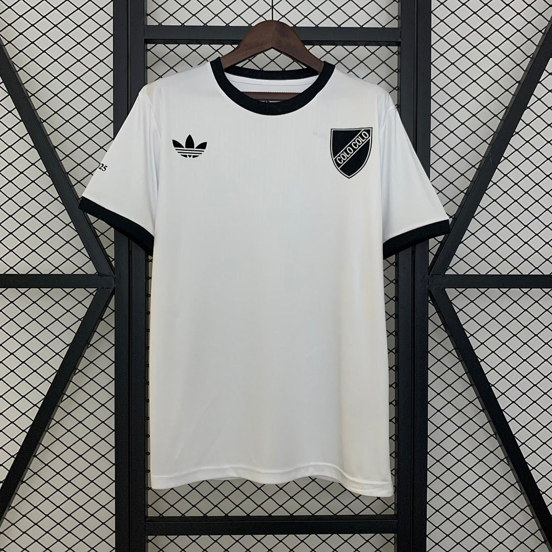 Camiseta Colo Colo Gris Claro y Negra Blanca 100º Aniversario 2025/26 - frente