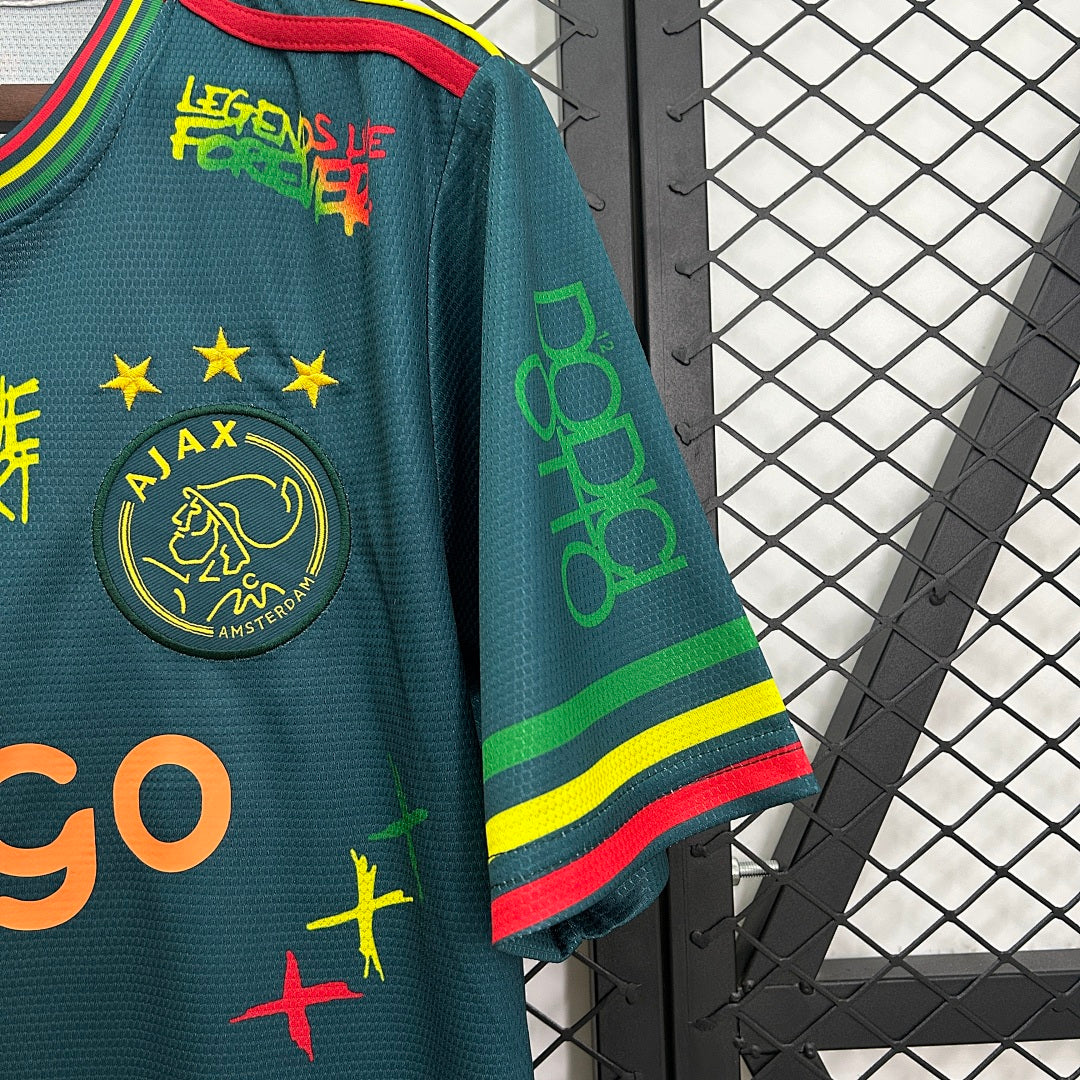 Camiseta Ajax Amarilla y Turquesa Edición Especial 2025/26 - espalda