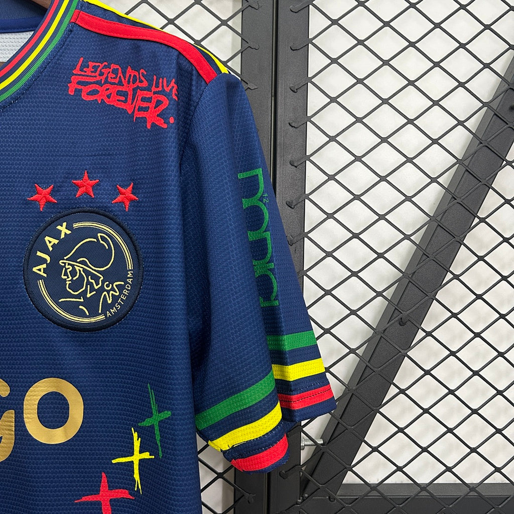 Camiseta Ajax Azul Marino y Gris Edición Especial 2025/26 - espalda