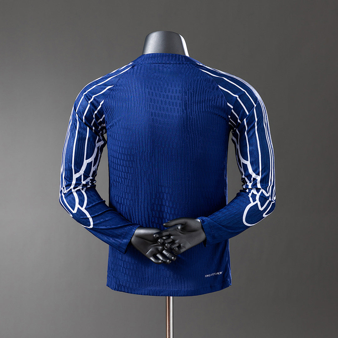 Camiseta PSG Cuarta Azul Marino y Azul 2024/25 Versión Jugador - espalda