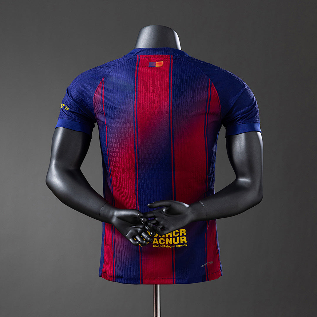 Camiseta FC Barcelona Local Roja y Azul Marino 2025/26 Versión Jugador - espalda