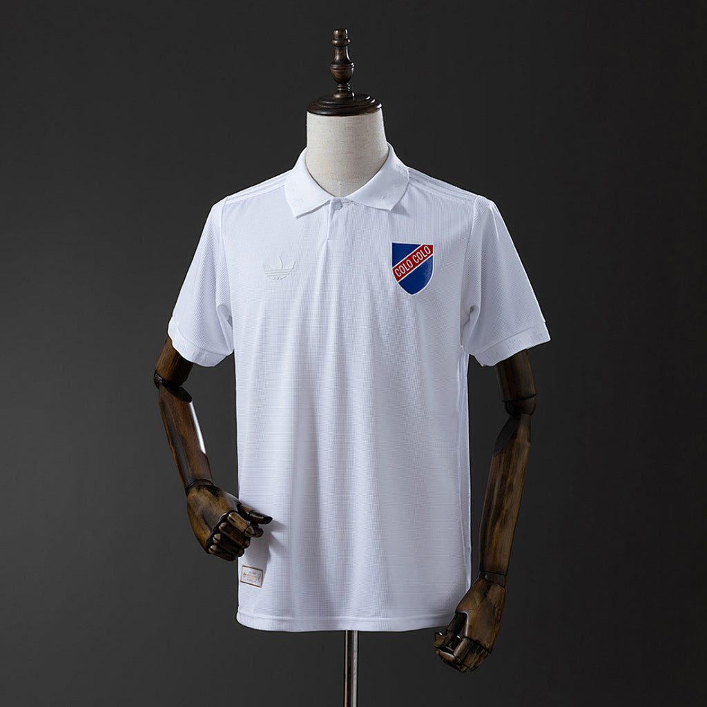 Camiseta Colo Colo Negra y Gris Claro Blanca 100º Aniversario 2025/26 - frente