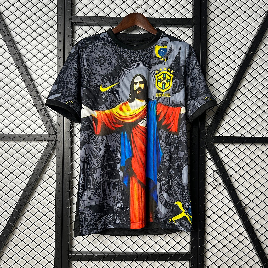Camiseta Brasil Negra y Gris Edición Especial 2025 - frente