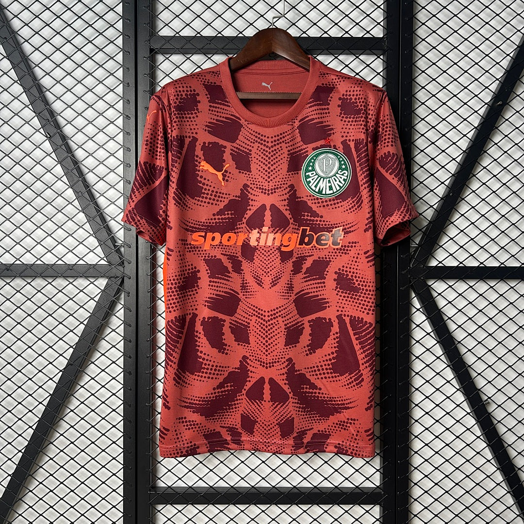 Camiseta Palmeiras Portero Burdeos y Roja 2025/26 - frente