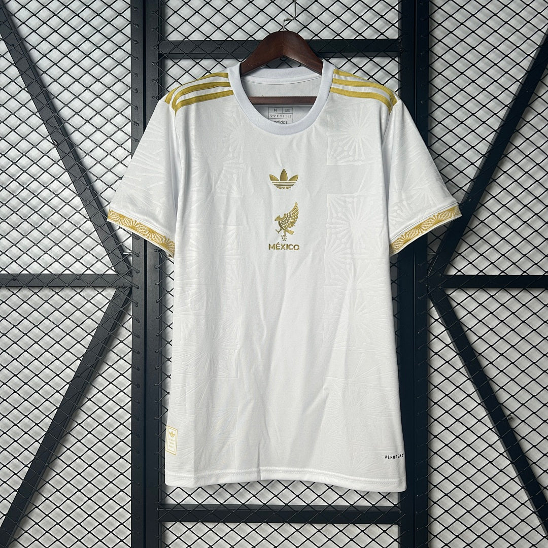 Camiseta México Gris Claro y Amarilla Edición Especial 2025 - frente