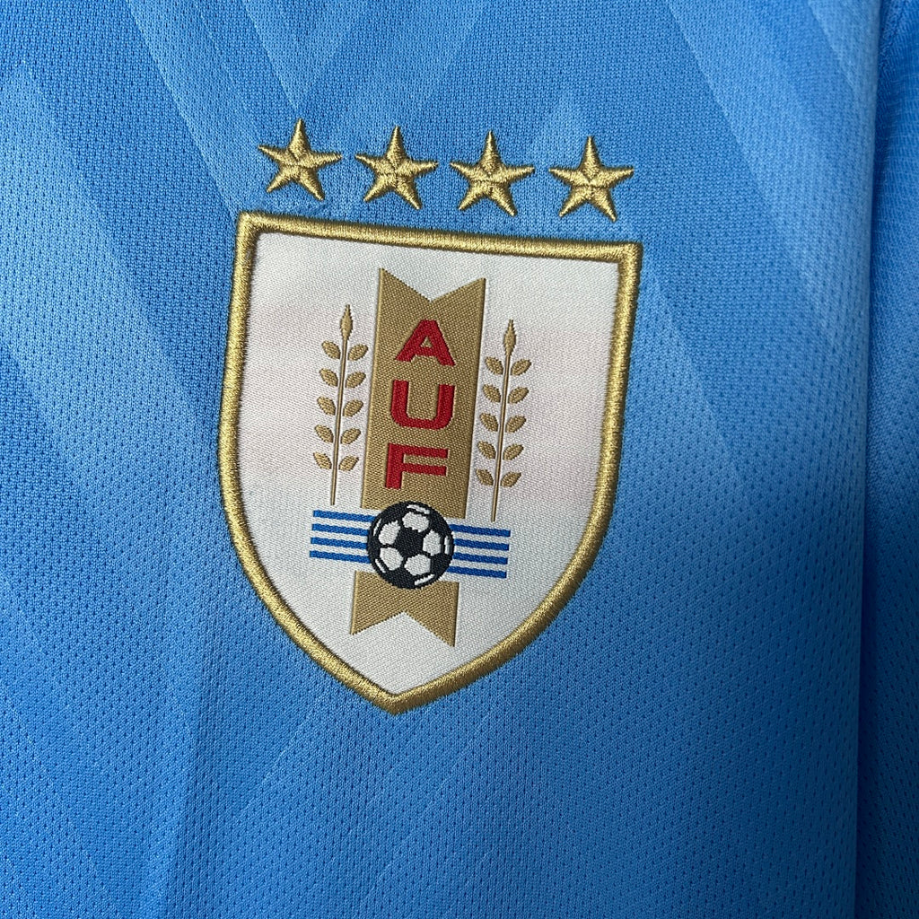 Camiseta Uruguay Local Celeste y Azul 2025 - espalda