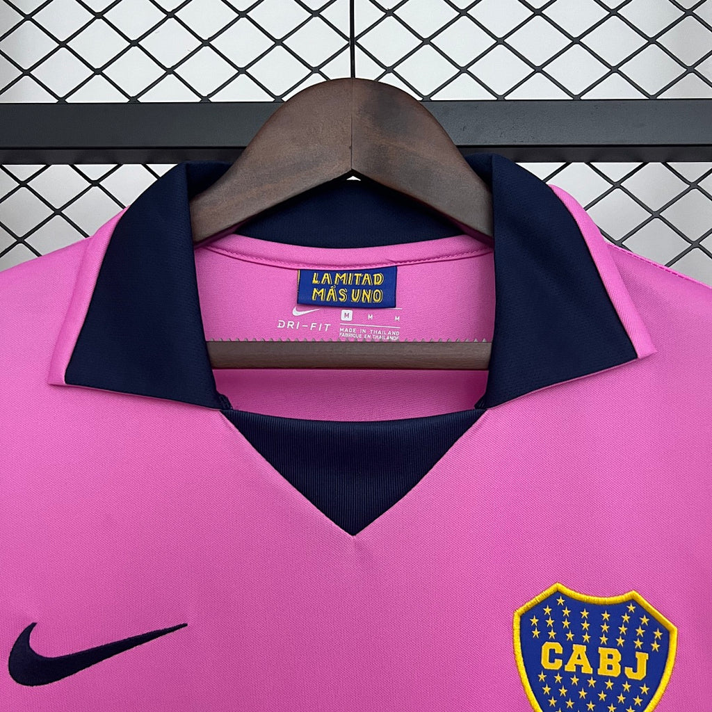 Camiseta Retro Boca Juniors Visita Rosada y Azul Marino 13/14 - espalda