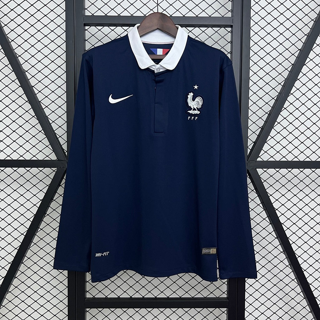 Camiseta Retro Francia Local Manga Larga 2014 - frente
