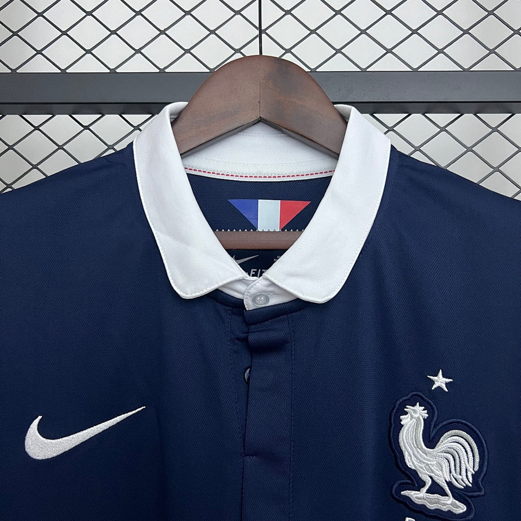 Camiseta Retro Francia Local Manga Larga 2014 - espalda