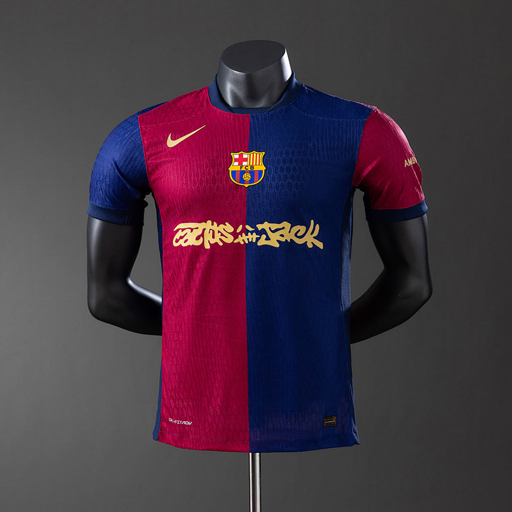 Camiseta FC Barcelona Local Negra y Azul Marino 2024/25 Versión Jugador - frente
