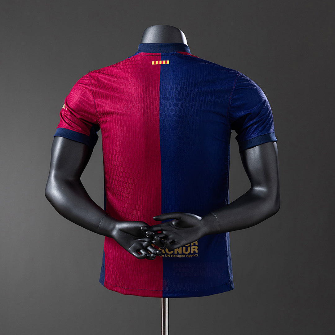 Camiseta FC Barcelona Local Roja y Azul Marino 2024/25 Versión Jugador - espalda