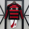 Conjunto Niños Flamengo Local Negra y Roja 2025/26 - frente