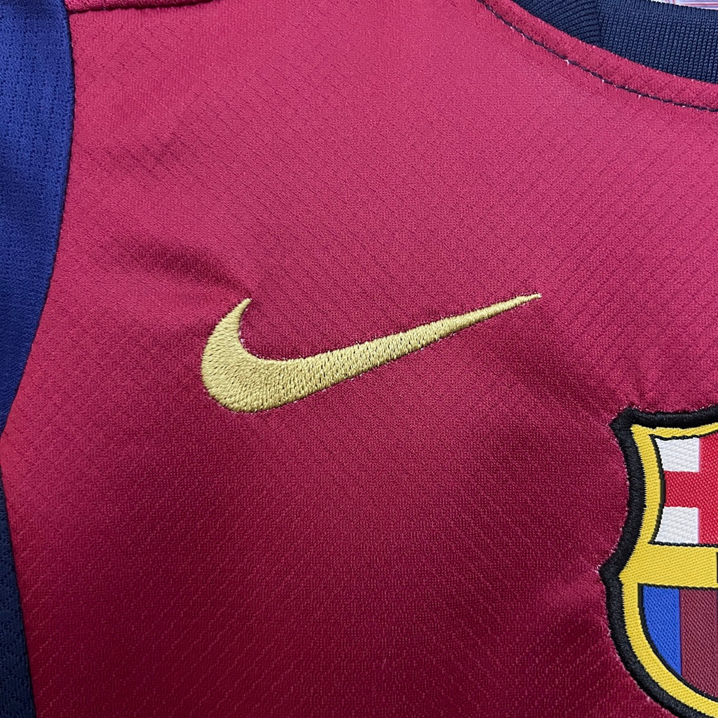 Conjunto Niños FC Barcelona Local Azul Marino y Roja 2025/26 - espalda