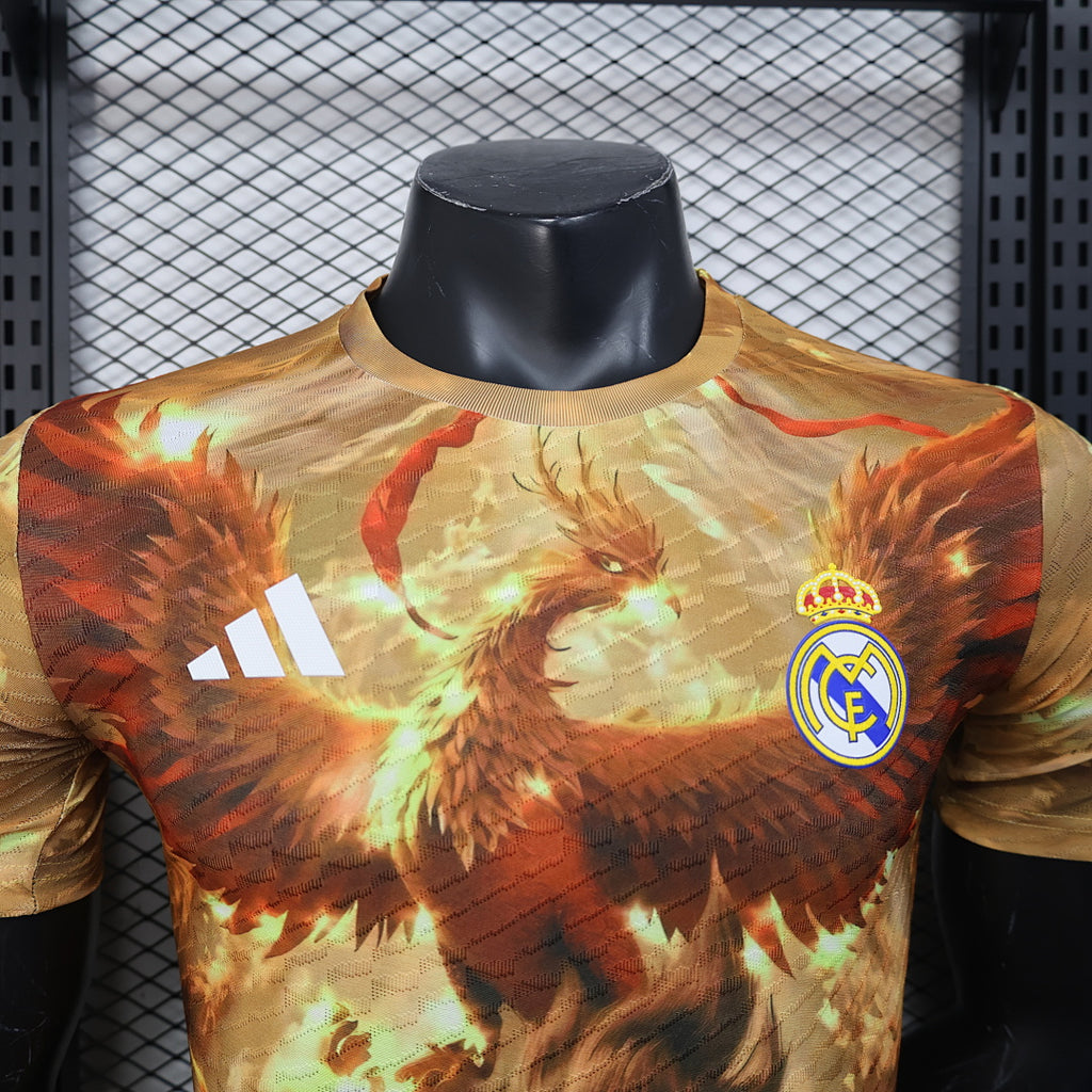 Camiseta Real Madrid Naranja y Café Edición Especial 2025/26 Versión Jugador - espalda
