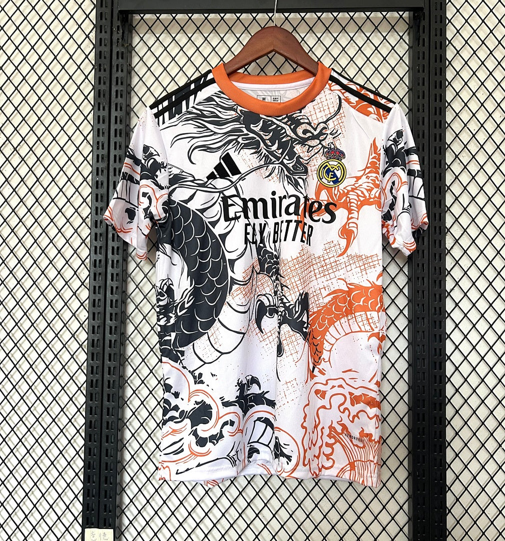 Camiseta Real Madrid Blanca y Naranja Edición Especial 2025/26 - frente