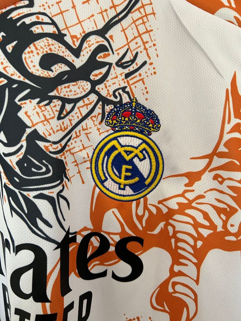 Camiseta Real Madrid Blanca y Naranja Edición Especial 2025/26 - espalda