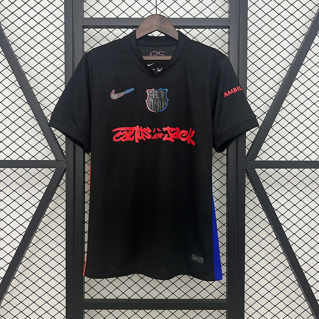 Camiseta FC Barcelona Visita Negra y Rosada 2024/25 - frente