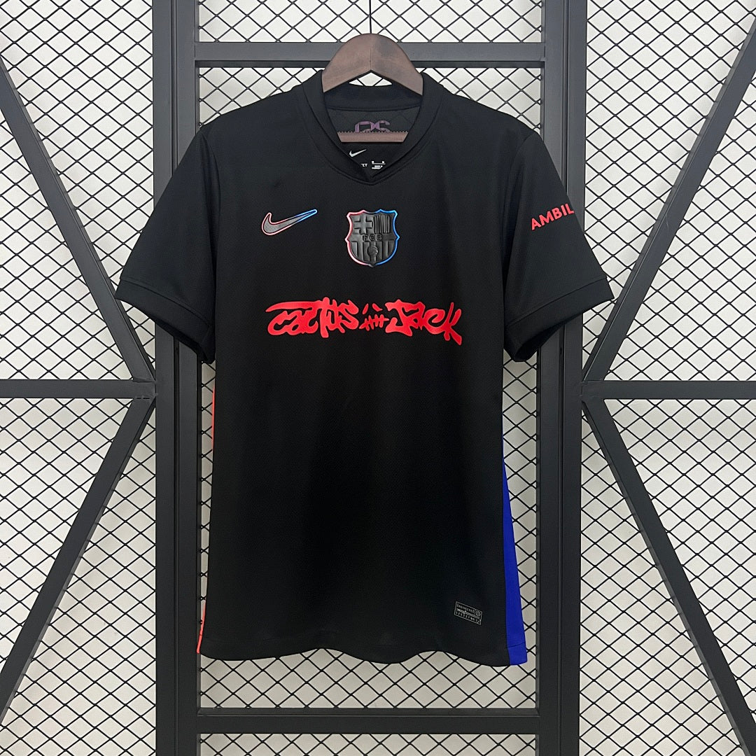 Camiseta FC Barcelona Visita Negra y Rosada 2024/25 - frente