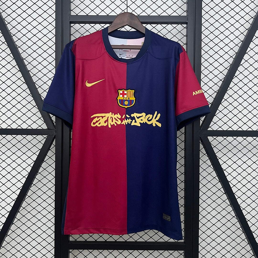 Camiseta FC Barcelona Local Negra y Azul Marino 2024/25 - frente