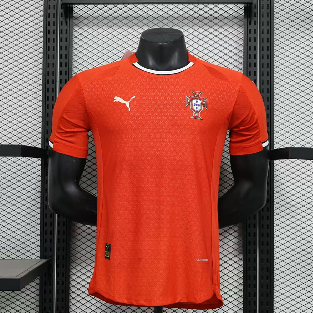 Camiseta Portugal Local Roja y Negra 2025 Versión Jugador - frente