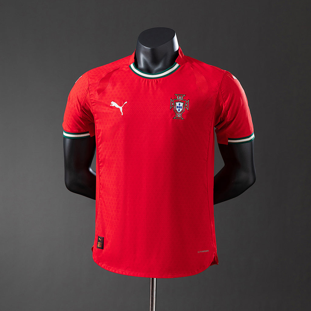 Camiseta Portugal Local Roja y Burdeos 2025 Versión Jugador - frente