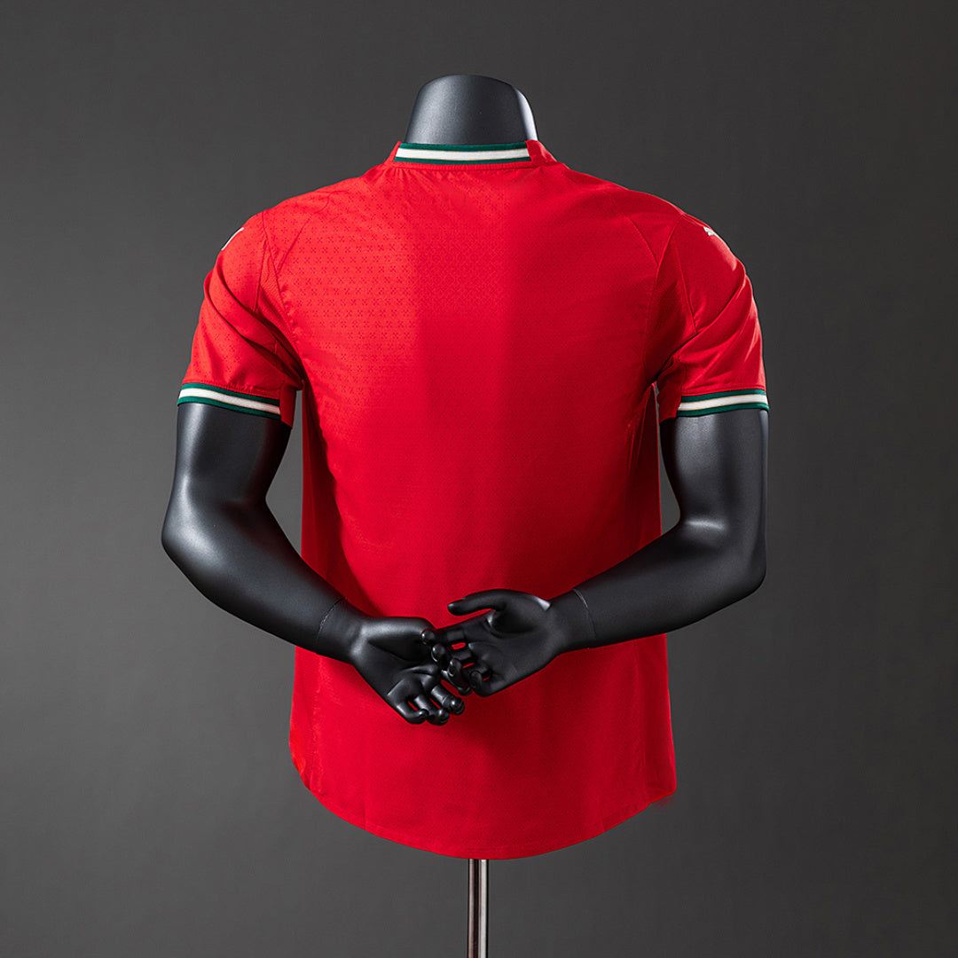 Camiseta Portugal Local Burdeos y Roja 2025 Versión Jugador - espalda