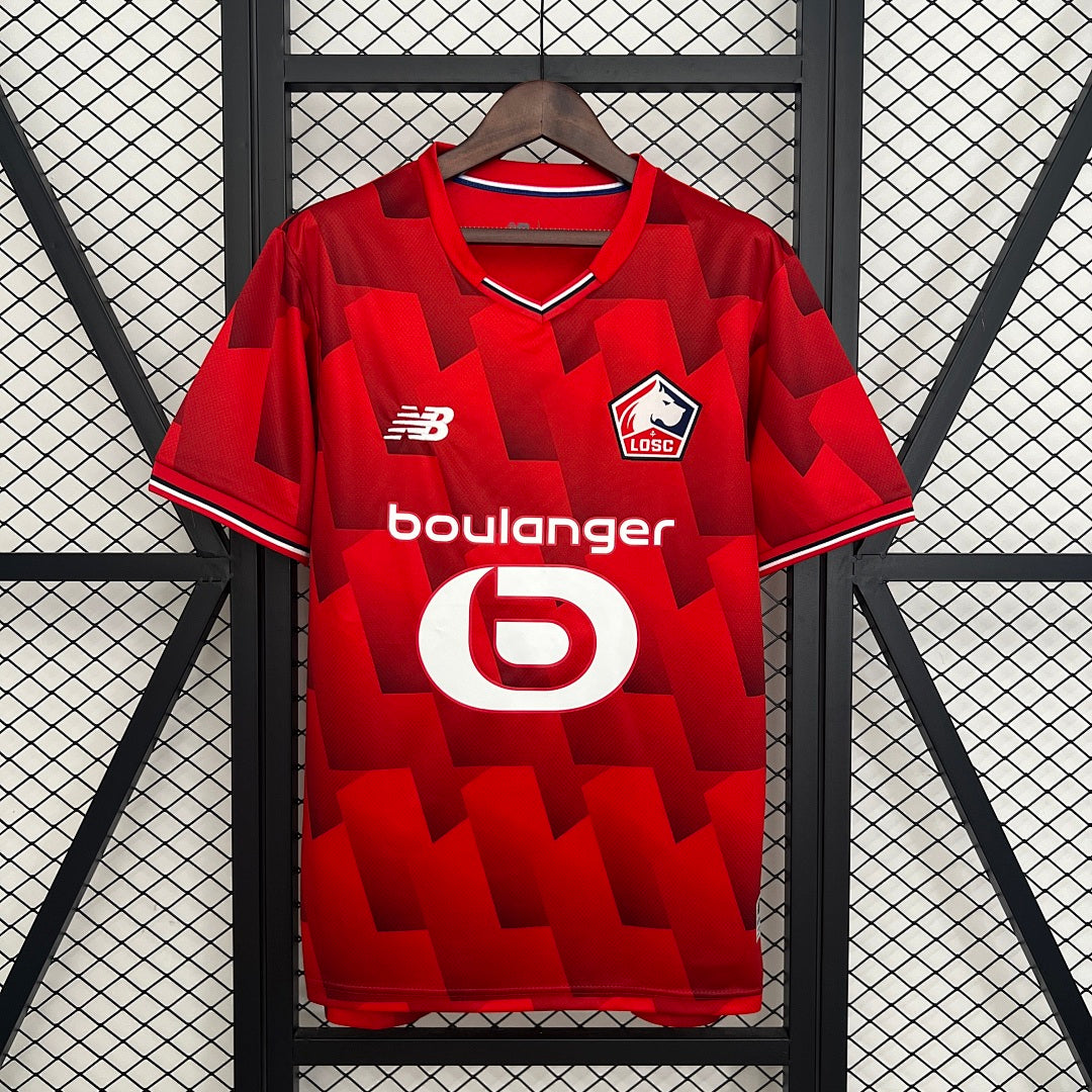 Camiseta LOSC Lille Local Roja y Burdeos 2025/26 - frente
