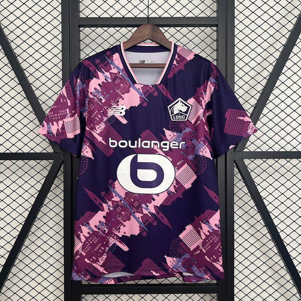 Camiseta LOSC Lille Local Negra y Rosada 2025/26 - frente