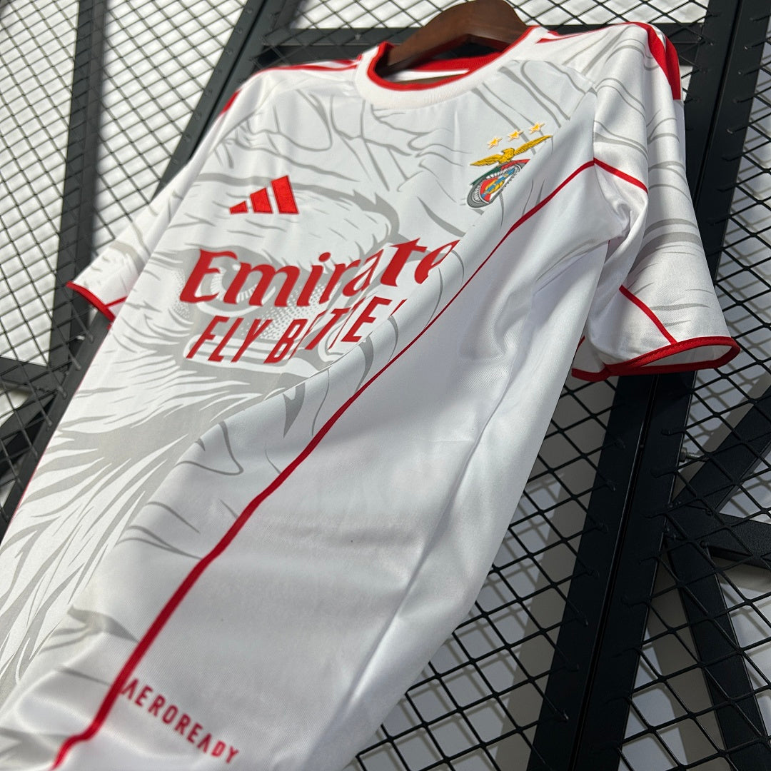 Camiseta SL Benfica Burdeos y Gris Claro Edición Especial 2025/26 - espalda