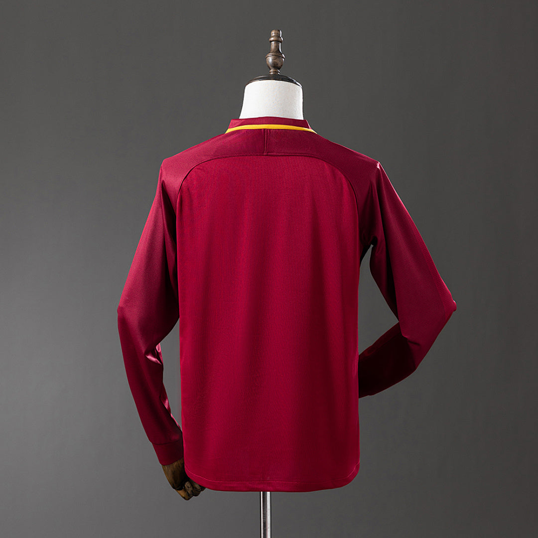 Camiseta Retro AS Roma Local Manga Larga 17/18 - espalda