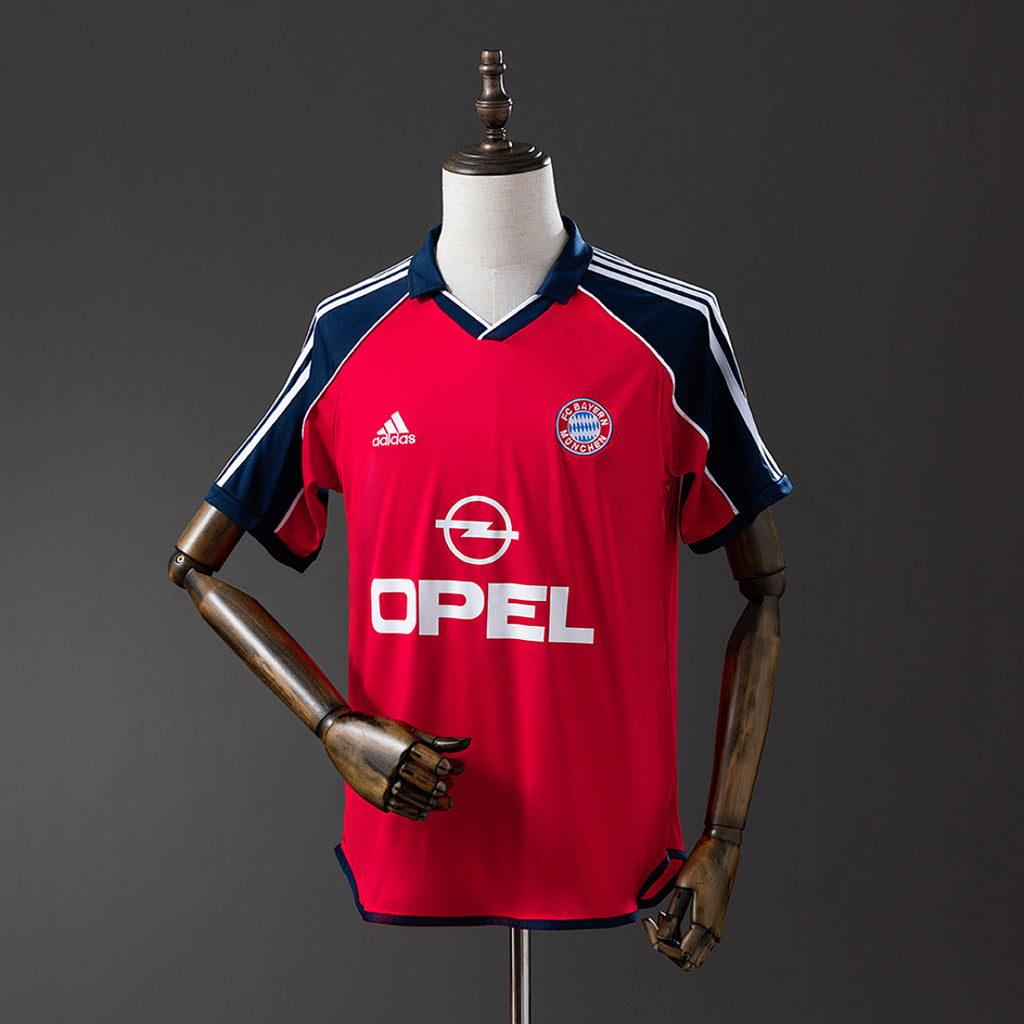Camiseta Retro Bayern Múnich Local Negra y Burdeos 00/01 - frente