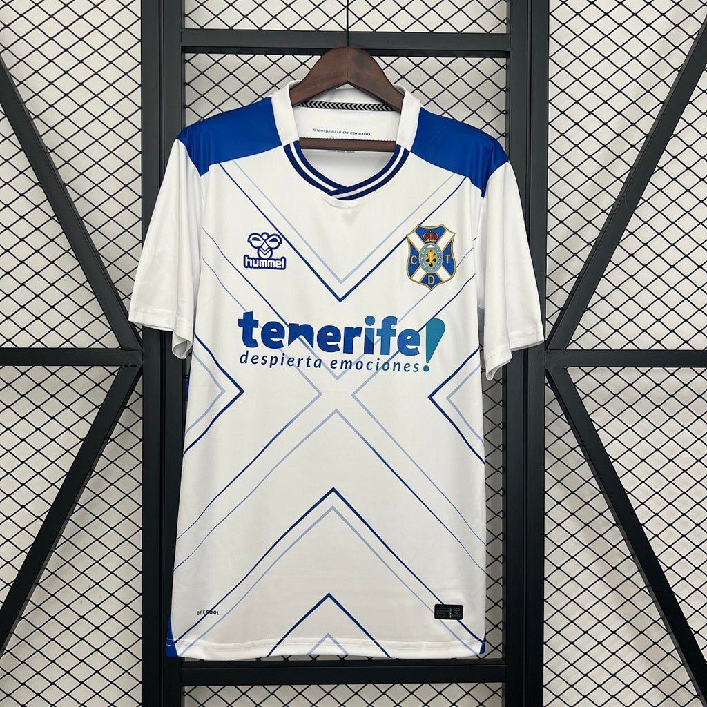 Camiseta CD Tenerife Local Gris Claro y Negra 2025/26 - frente