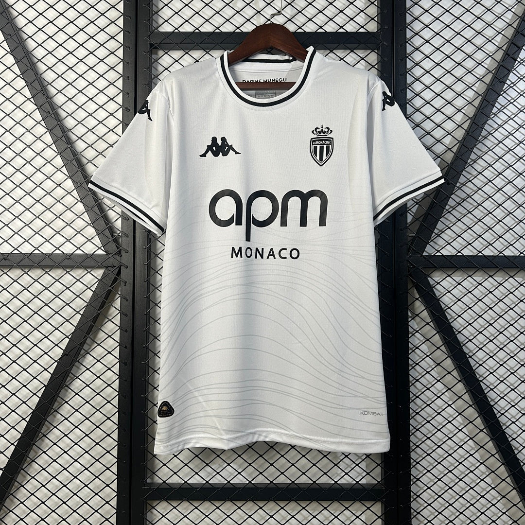 Camiseta AS Monaco Visita Gris Claro y Negra 2025/26 - frente