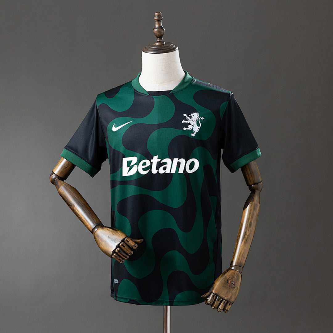 Camiseta Sporting CP Tercera Negra y Gris 2025/26 - frente