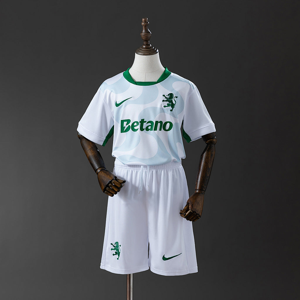 Conjunto Niños Sporting CP Tercera Gris y Celeste 2025/26 - frente