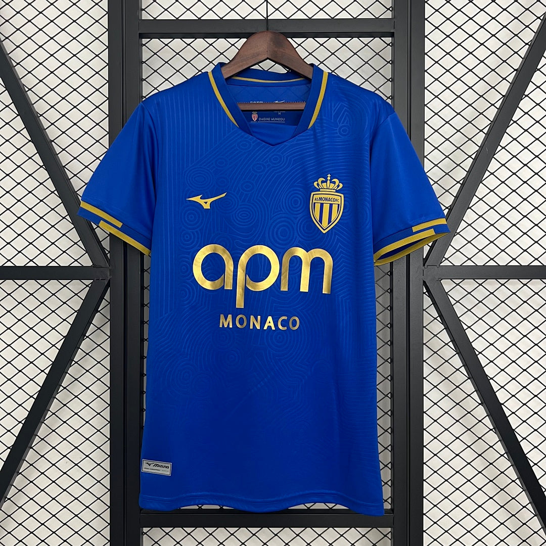 Camiseta AS Monaco Visita Azul Marino y Gris 2025/26 - frente